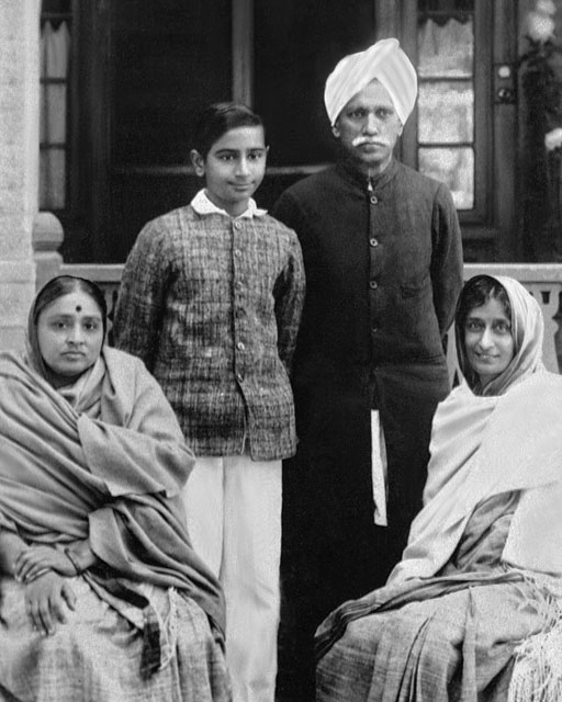 Young Narayan Desai with mother, Durga